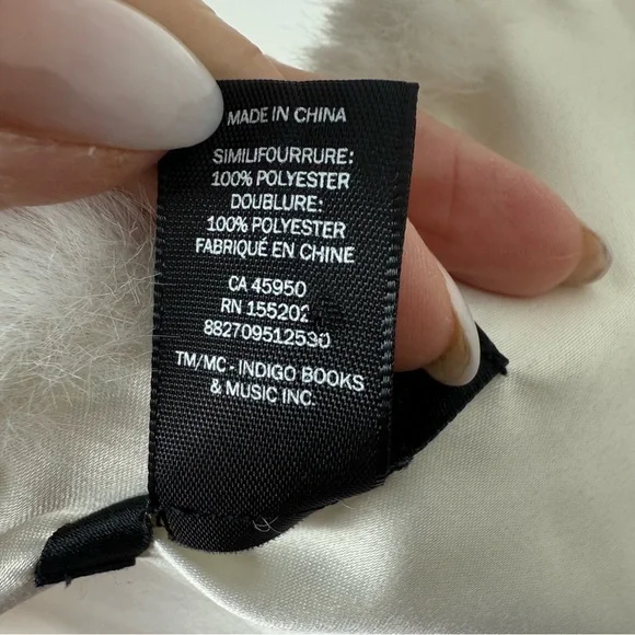 LOVE & LORE Cream White Faux Fur Scarf Stole Wrap Satin Lining - Picture 10 of 10